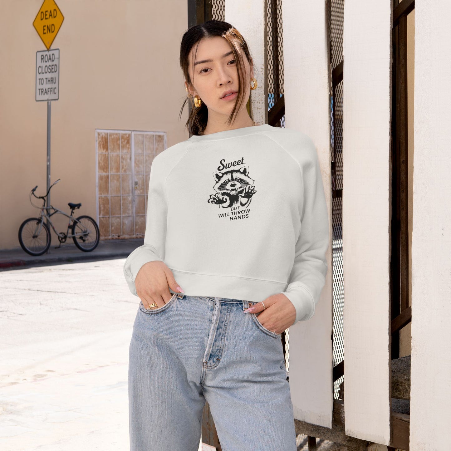 Sweet Skull Women's Cropped Fleece Pullover