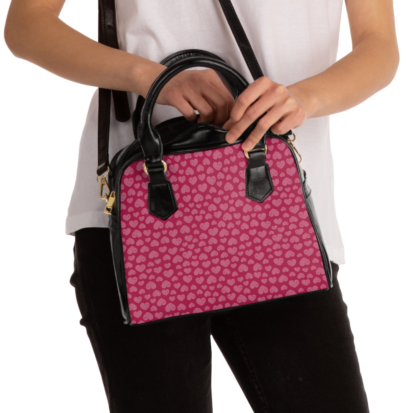 Heart Pattern Shoulder Handbag