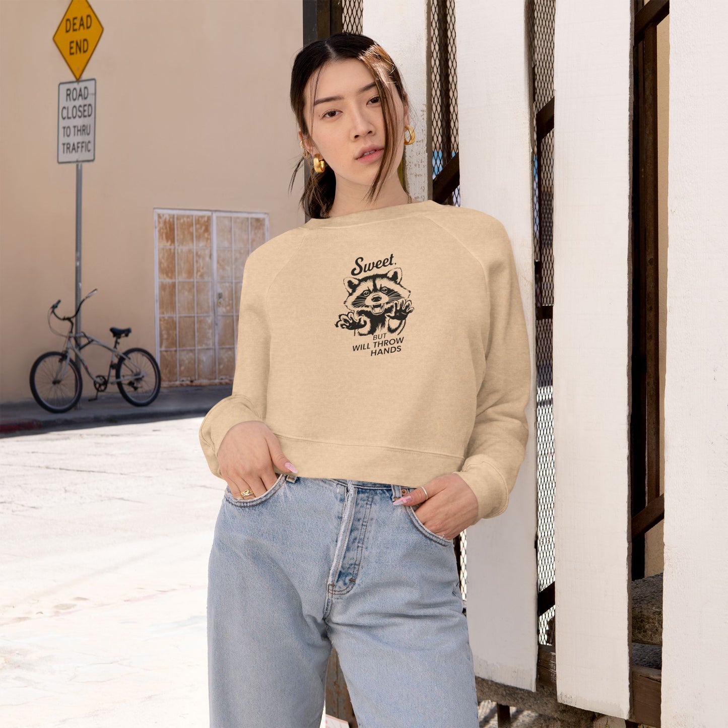 Sweet Skull Women's Cropped Fleece Pullover