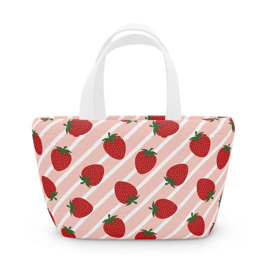 Strawberry Print Lunch Bag