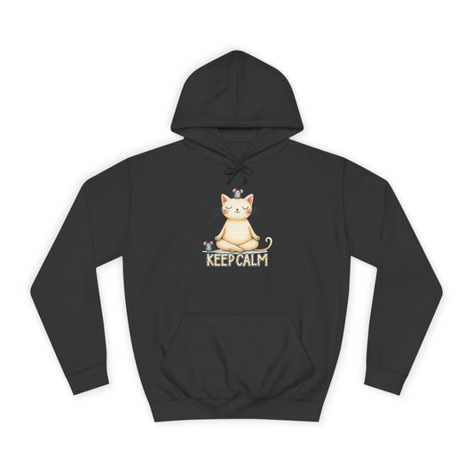 Keep Calm Cat College Hoodie